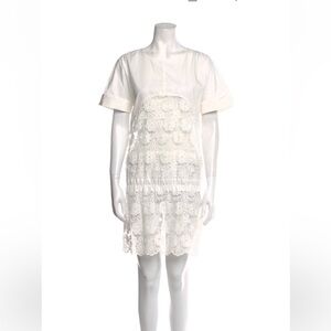 See by Chloé Floral Lace Detail Dress White